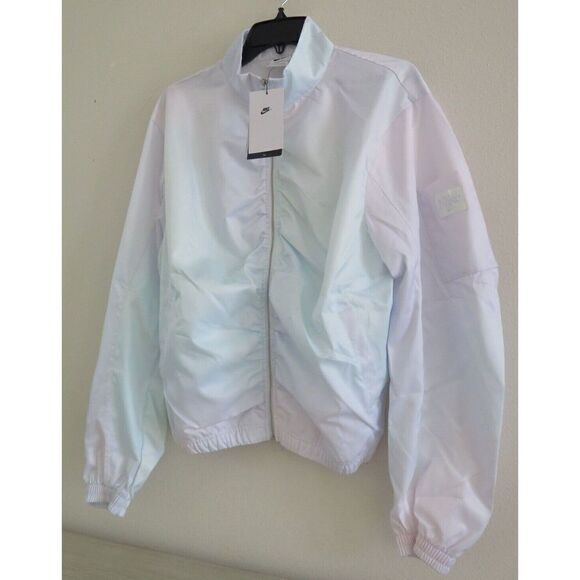 Nike DD4826 482 Women's Sz L-Tall Copa/White Woven All Over Print Jacket $95 - Picture 3 of 11